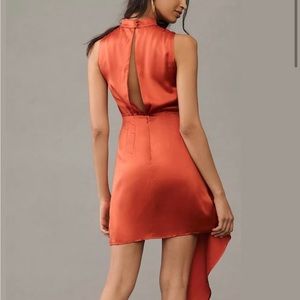 By Anthropologie Mock Neck Red Dress NWOT